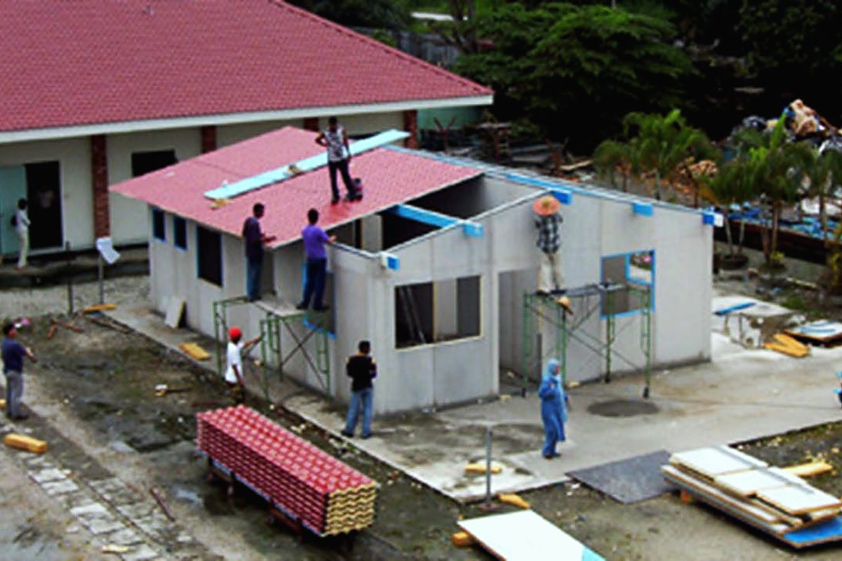Building construction works in progress on an Ali Ibrahim Holdings project site
